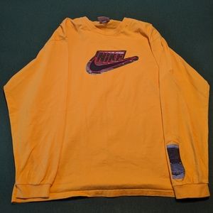 Vintage Nike Track Yellow Long Sleeve Size Large